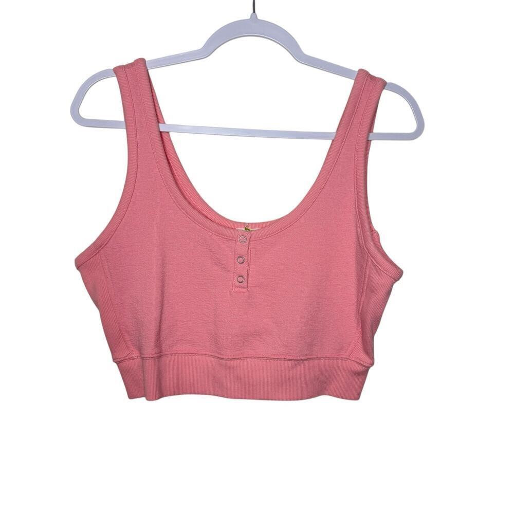 Aerie Restart Cropped Fleece Tank Top Stretch Casual Activewear Pink Women M